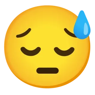 😓 อิโมจิ, เหงื่อ, กังวล, ประหม่า, วิตกกังวล, สีหน้า, หน้า whatsapp sticker