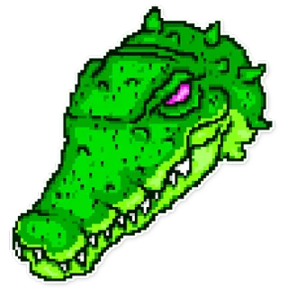 🐊 animal, cocodrilo, reptil, verde, ojo whatsapp sticker