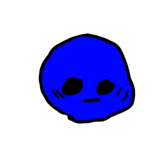 😐 Blob, Biru, Lucu, Minimalis, Sederhana, Kartun telegram sticker