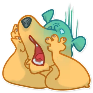 😱 cane, cartone animato, sonno, stanco, esausto, animale telegram sticker