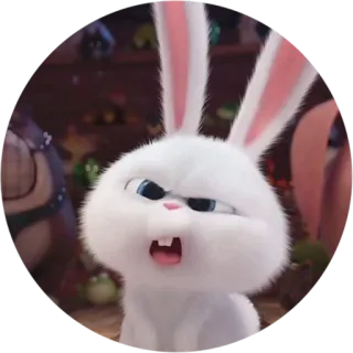 😮 Snowball The Secret Life of Pets coniglio, coniglietto, animale, cartone animato, animali domestici, palla di neve whatsapp sticker