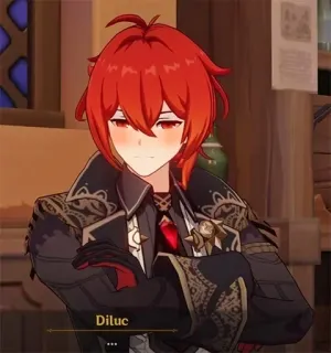 ☺️ Diluc Genshin Impact anime, video game, character, genshin impact, diluc telegram sticker