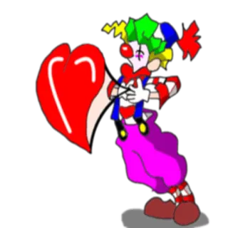 ❤️ Palhaço, Coração, Desenho animado, Personagem, Arte telegram sticker