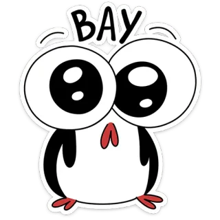 😃 BAY dessin animé, pingouin, mignon, autocollant, animal telegram sticker