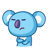 🙄 Koya BT21, Koya, cartoon, character, cute, blue, emotion, sticker telegram sticker