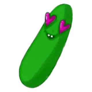 ❤️ 피클, 만화, 하트눈, 음식, 채소, 사랑 telegram sticker