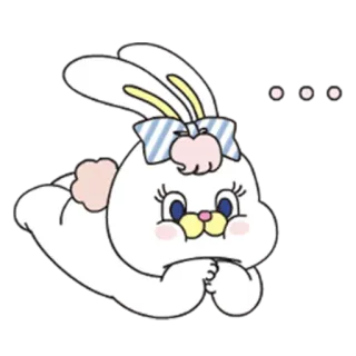 😶 kelinci, kartun, lucu, binatang, kelinci, stiker telegram sticker