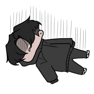 🥲 triste, llorando, emo, desesperación, agotado, personaje, dibujo animado whatsapp sticker