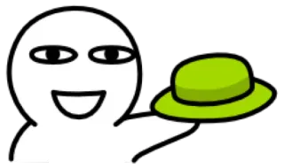 😀 Cartoon, Figur, Hut, Gruß, Animiert telegram sticker