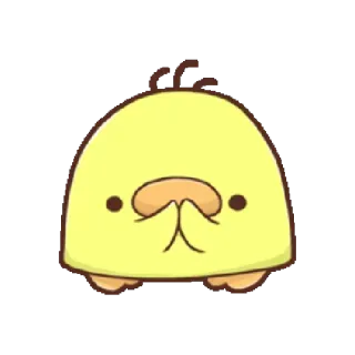 ☹️ yellow, cute, kawaii, animal, character telegram sticker