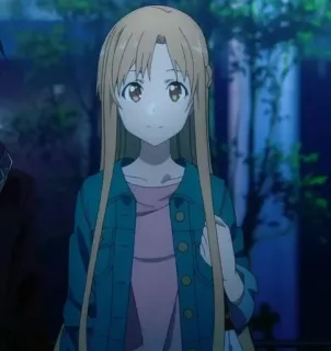 🍂 Asuna Sword Art Online anime, karakter, pirang, rambut panjang, gadis whatsapp sticker
