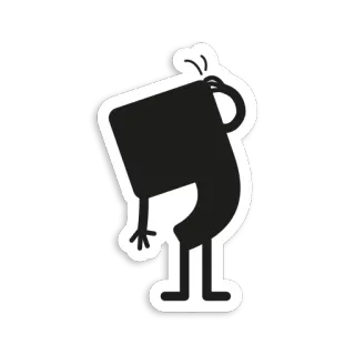 😐 sticker, cartoon, black and white, whistle telegram sticker