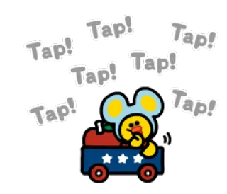 🚗 Tap! cartoon, text, tap, line friends, animated telegram sticker