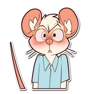 😳 rato, desenho animado, antropomórfico, rubor, roedor, personagem telegram sticker