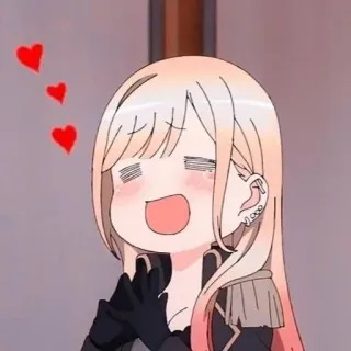 💕 Anime, Ragazza, Carina, Cuori, Capelli Biondi telegram sticker