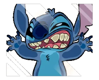 😣 Stitch dibujos animados, alien, azul, lindo, personaje telegram sticker