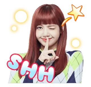 🤫 Lisa SHH kpop, lisa, blackpink, guiño, lindo, silencio telegram sticker