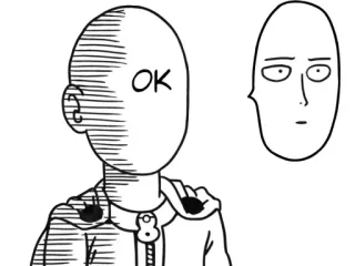 🥊 Saitama One-Punch Man OK Anime, Manga, One Punch Man, Saitama, Ok, Łysy telegram sticker