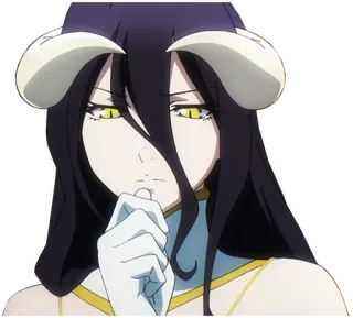 🤔 Albedo Overlord anime, character, albedo, overlord, demon, woman, fantasy telegram sticker