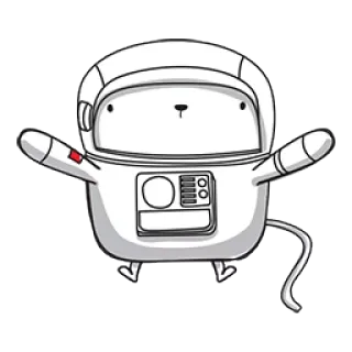 👩‍🚀 astronaut, weltraum, tier, cartoon, aufkleber, weiss telegram sticker