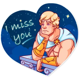 😞 I miss you sad, missing, heart, love, stars telegram sticker