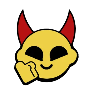 👍 diabo, emoji, dedo do meio, ofensivo, amarelo, chifres telegram sticker