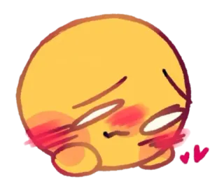 ☺️ Emoji, Errötend, Niedlich, Cartoon, Gelb, Herzen telegram sticker
