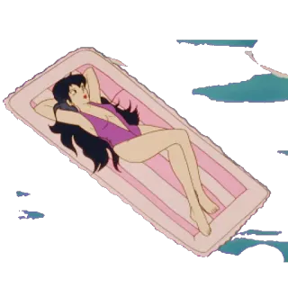🏖 การ์ตูน, ผู้หญิง, ชุดว่ายน้ำ, ชายหาด, พักผ่อน, สระว่ายน้ำ, ฤดูร้อน telegram sticker