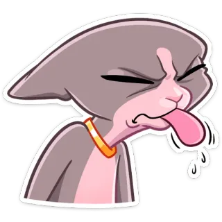 😛 Katze, Sticker, Ekel, Ausdruck, Tier, Cartoon whatsapp sticker