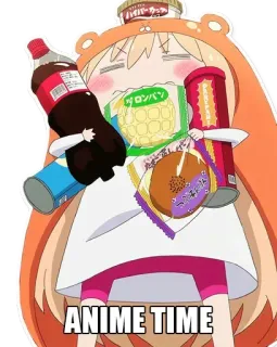 😍 ANIME TIME Аниме, Мультфильм, Снэк, Кола, Милый, Японский, Веселье telegram sticker