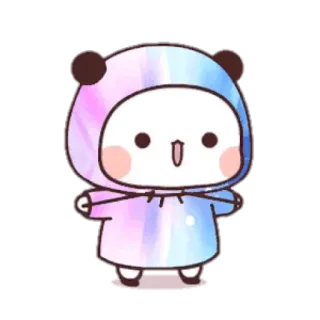☺️ dễ thương, kawaii, nhãn dán, hoạt hình, gấu trúc, động vật, nhân vật, màu pastel telegram sticker