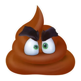 💩 poop, emoji, pile of poo, cartoon whatsapp sticker