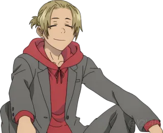🙂 anime, sonriendo, relajado, hombre, casual whatsapp sticker