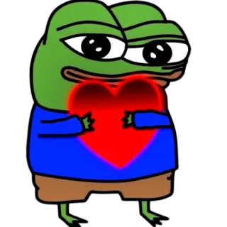 ❤ Pepe the Frog pepe, ếch, trái tim, tình yêu, meme telegram sticker