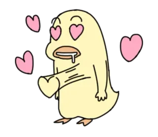 😍 love, cartoon, duck, heart, romance, animated telegram sticker