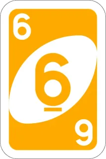 6️⃣ Uno, kaartspel, nummer 6, geel, spel telegram sticker