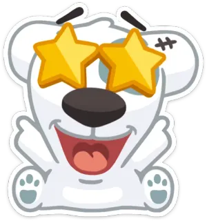 💃 oso, dibujos animados, lindo, estrellas, feliz whatsapp sticker