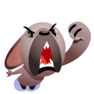 😡 cão, bravo, desenho animado, engraçado, animal telegram sticker