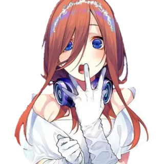 😮 Miku Nakano The Quintessential Quintuplets anime, miku nakano, the quintessential quintuplets, waifu, cute, headphones telegram sticker