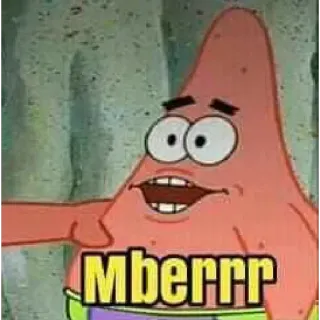😒 Patrick Star Spongebob Squarepants MBERRR 派大星, 星星, 海绵宝宝, 卡通, 梗 whatsapp sticker
