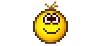 🙂 Emoji, Glimlach, Pixel art, Blij, Geel telegram sticker