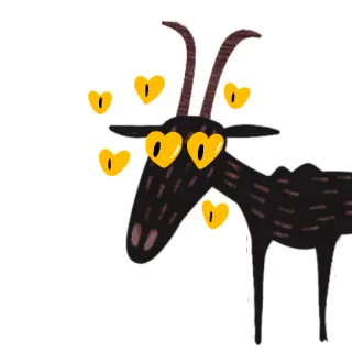 ❤️ kambing, hati, hewan, cinta, stiker, imut, kartun telegram sticker