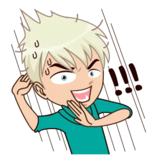 ‼ Uh! Cartoon, Sticker, Boos, Anime, Uh, Uitroepteken whatsapp sticker