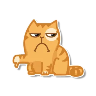 👎 gato, lindo, animal, triste, no me gusta, pulgar abajo telegram sticker
