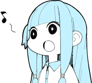 😮 Anime, Cartone animato, Ragazza, Musica, Sorpresa whatsapp sticker