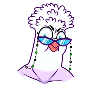 🤓 птица, мультфильм, очки, наклейка, смешной, животное telegram sticker