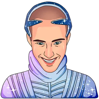 😏 persona, personaje, ilustración, retrato telegram sticker