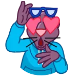 😍 Desenho animado, Olhos de coração, Amor, Óculos, Bonito, Emoji telegram sticker