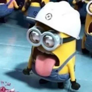 🤮 Minion Despicable Me minion, cartoon, funny, construction, goofy telegram sticker