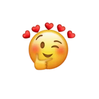 🤔 Emoji, Herzen, Zwinkern, Denken, Liebe telegram sticker